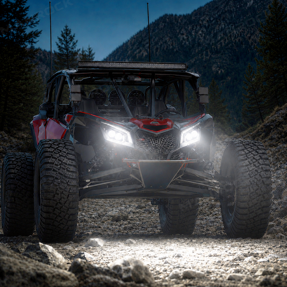 Manrock LED Headlights Assembly Front Headlamp Replacement 2PCS for Can-Am Maverick X3 / X3 Max