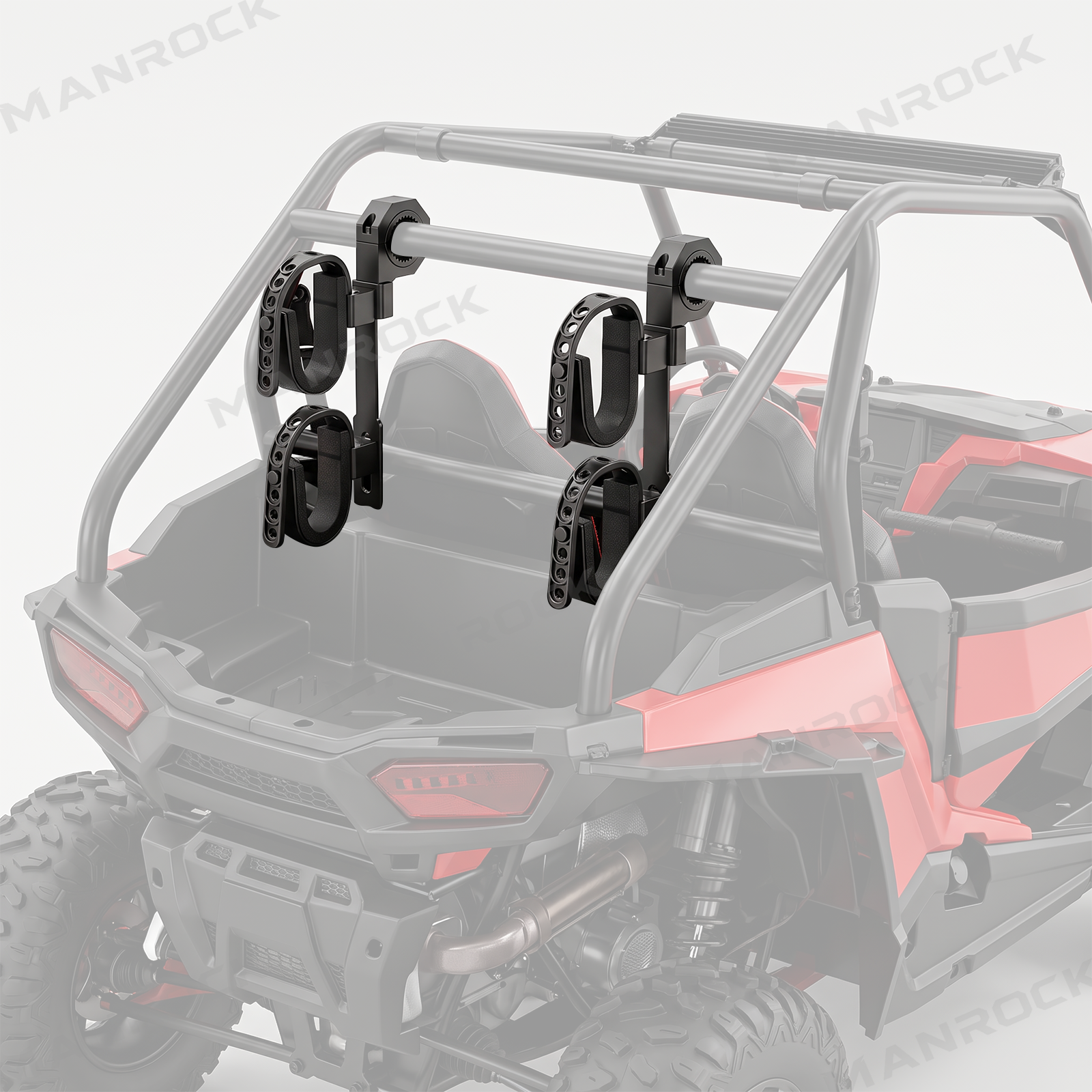 ATV UTV Gun Rack Double-Tier Hunting Tool Holder Mount 2PCS Universal Fit for 1.5"-2" Roll Bars