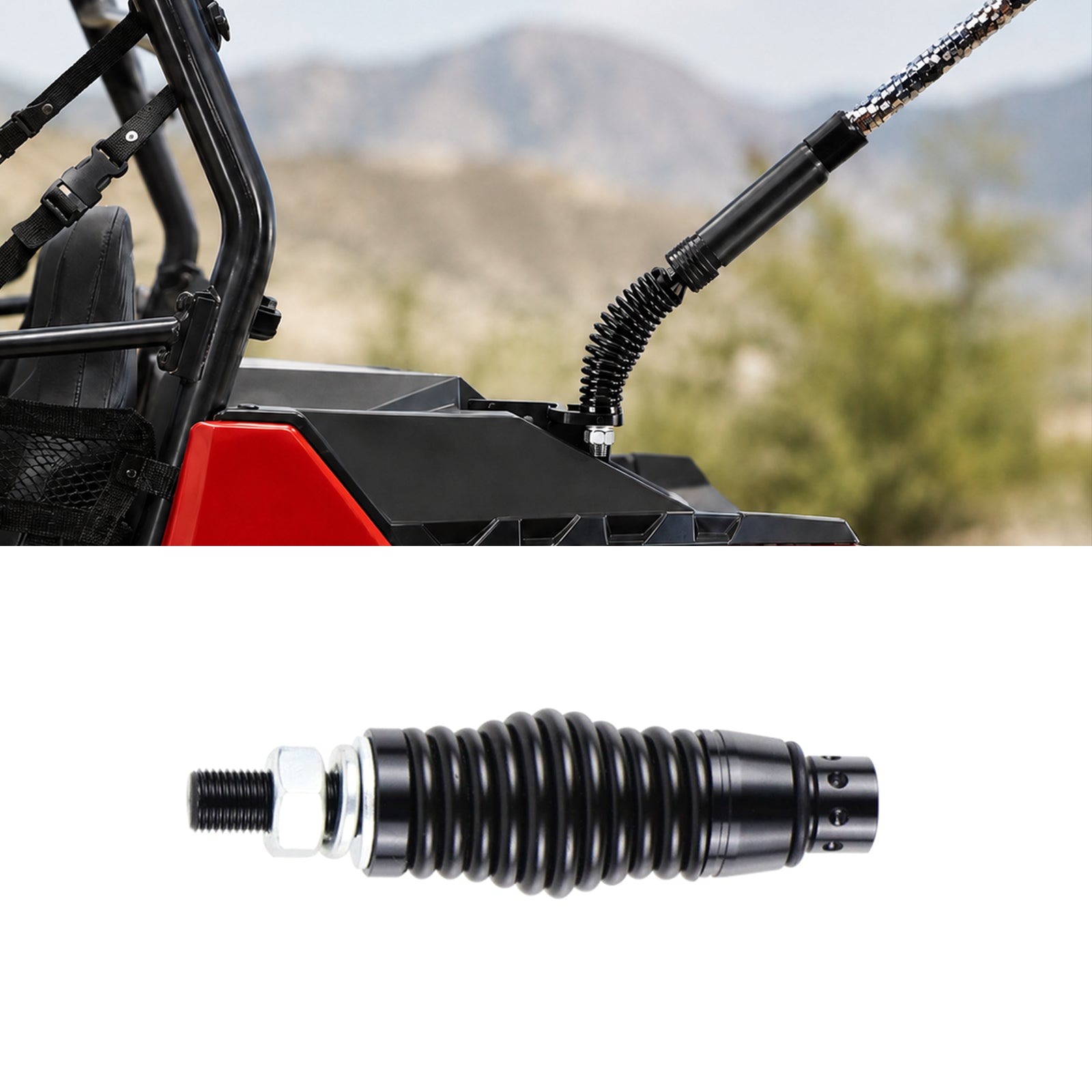 UTV / ATV Whip Lights Spring Mounting Base Spring Mount Whip Holder for Flag Pole Light Universal Fit for Can-Am / Polaris