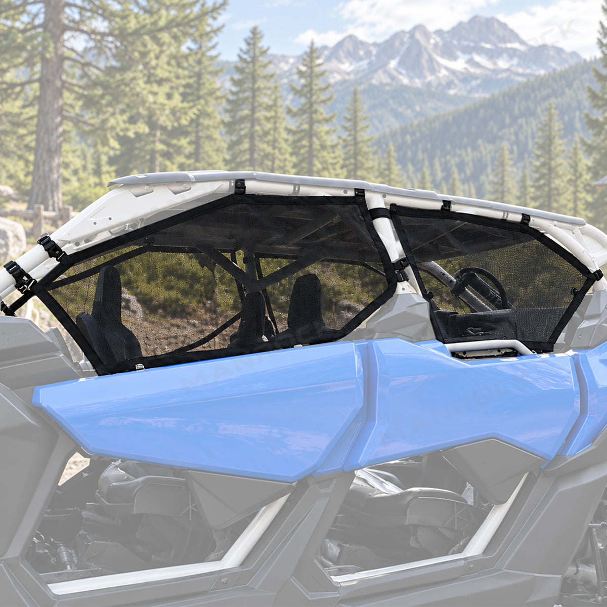 Window Nets PVC Mesh Upper Door Nets Sun Shade 4PCS for Can-Am Maverick X3 Max