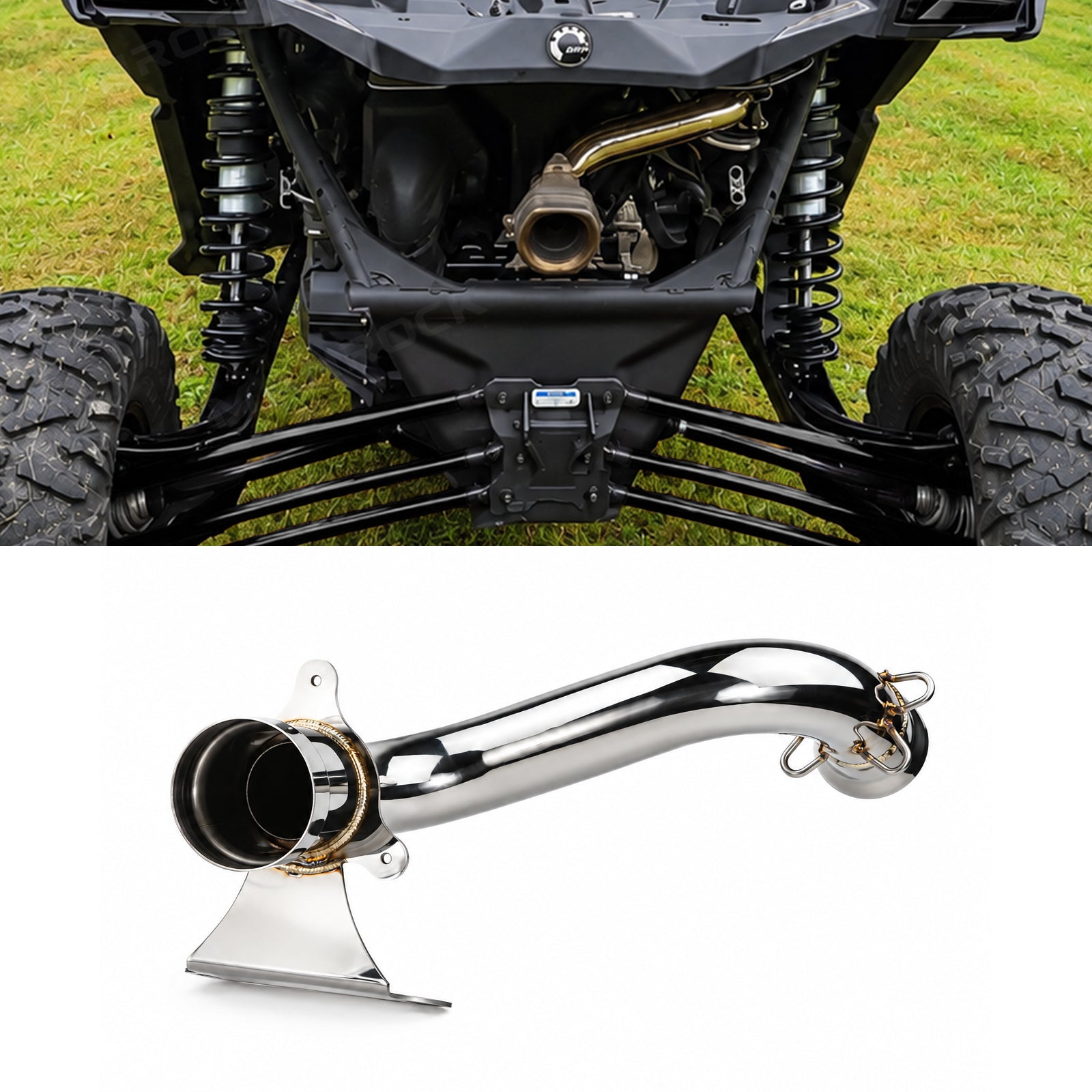 Muffler Delete Pipe Stainless Steel Race Exhaust Pipe with Slip-On Design for Can-Am Maverick X3 / X3 Max