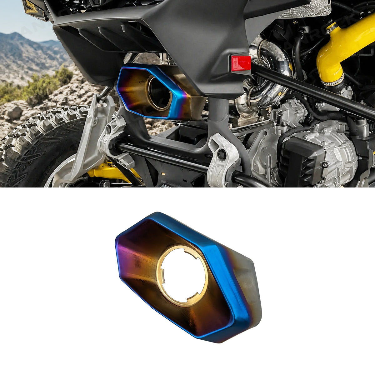 Stainless Steel Exhaust Tips Replacement Blued / Black Tip for Can‑Am Maverick R / R Max