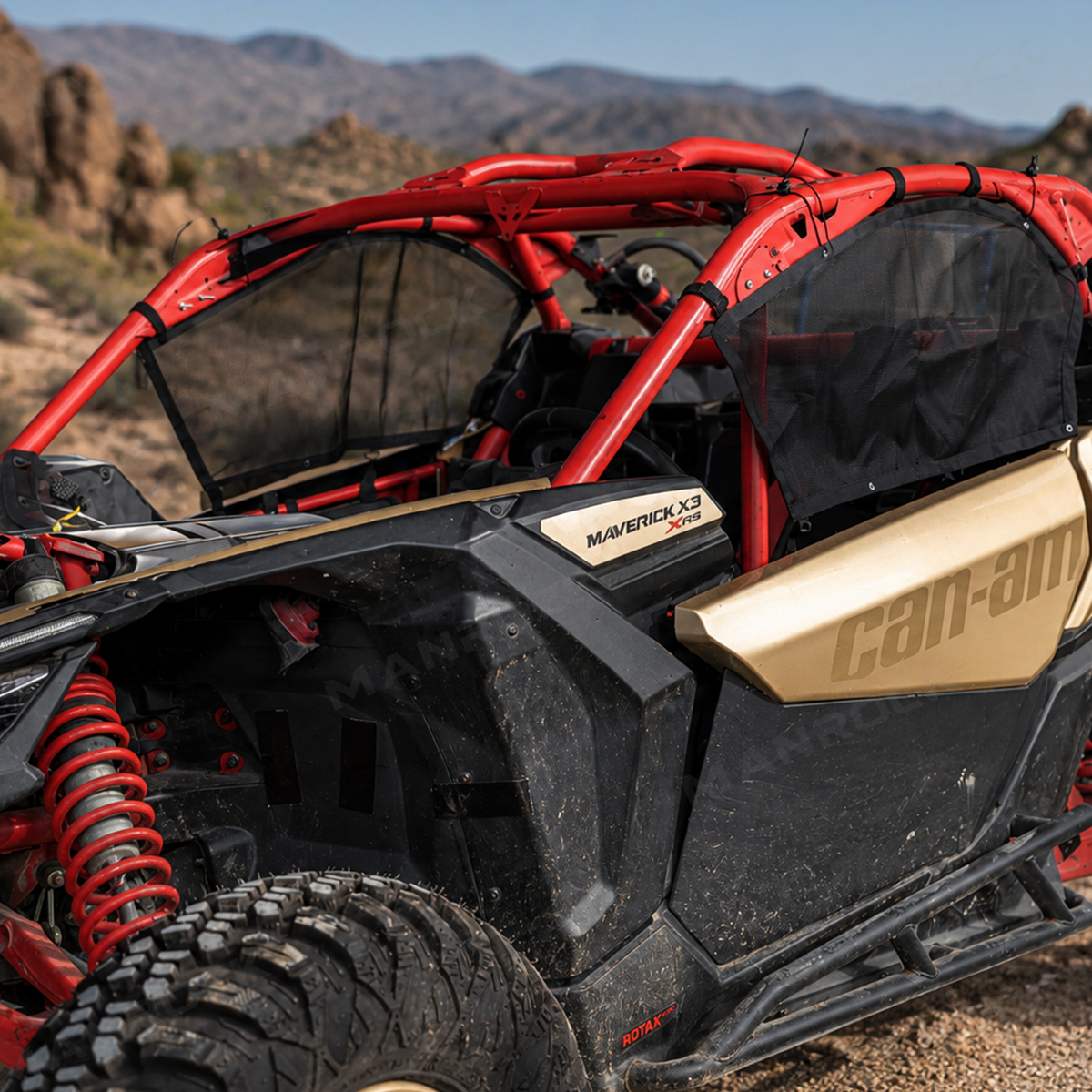 UTV Side Window Nets Mesh Upper Doors Sun Shade 2PCS for Can-Am Maverick X3 / X3 Max