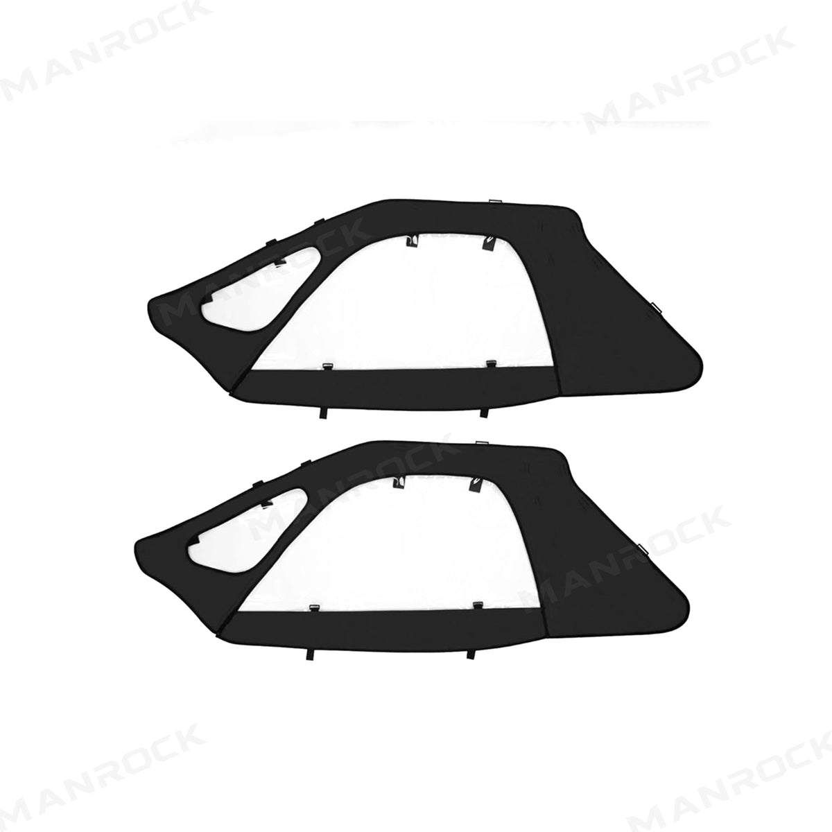 Soft Upper Doors PVC Cab Enclosure Side Windows with Zipper 2PCS for 2-Seat Polaris RZR