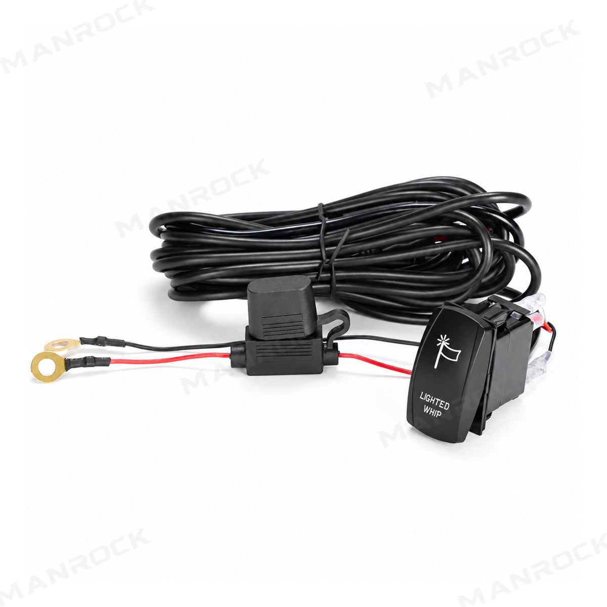 UTV ATV Whip Light Rocker Switch Wiring Harness Kit 12V Universal UTV Polaris / Can-Am / Honda / Kawasaki / CFMOTO