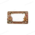 Christmas License Plate Frame, 7"x 4" Metal Motorcycle Tag Frame Universal UTV ATV Polaris / Can-Am / Honda / Kawasaki / CFMOTO