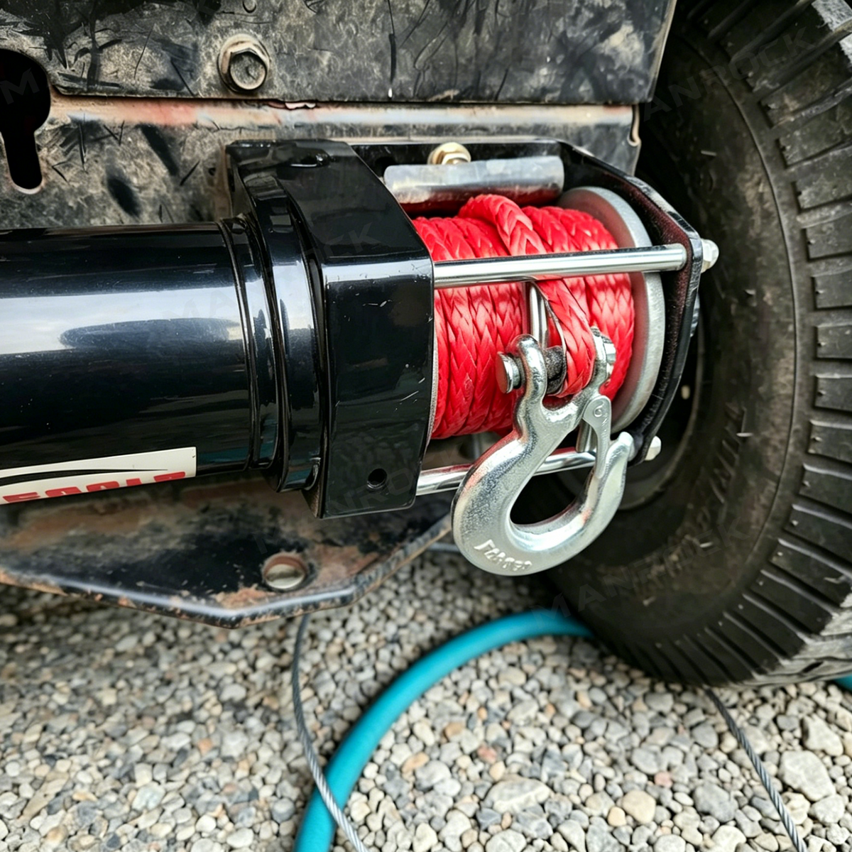 Synthetic Winch Rope Line Cable 1/4" × 50 Ft Universal Fit for UTV / ATV