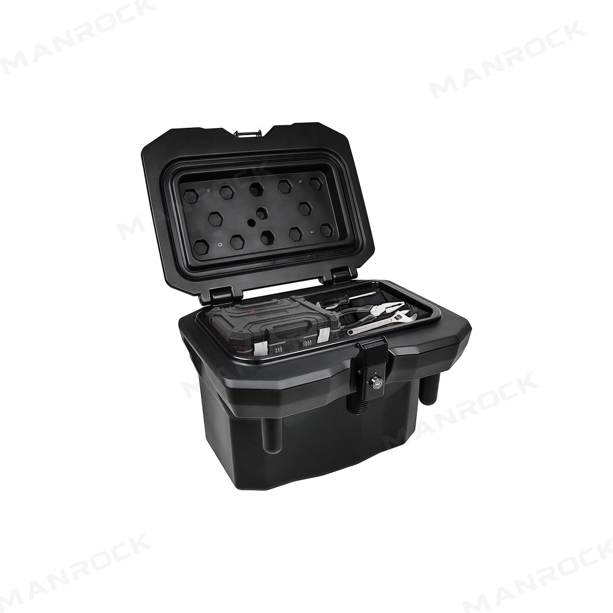 UTV Bed Storage Box Lockable Cargo Box 5.5-Gal for Polaris Ranger / General