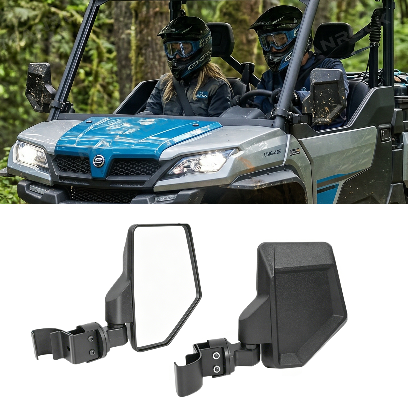 UTV Adjustable Rear Side View Mirrors Folding Side Mirrors For Polaris / Can-Am / CFMOTO
