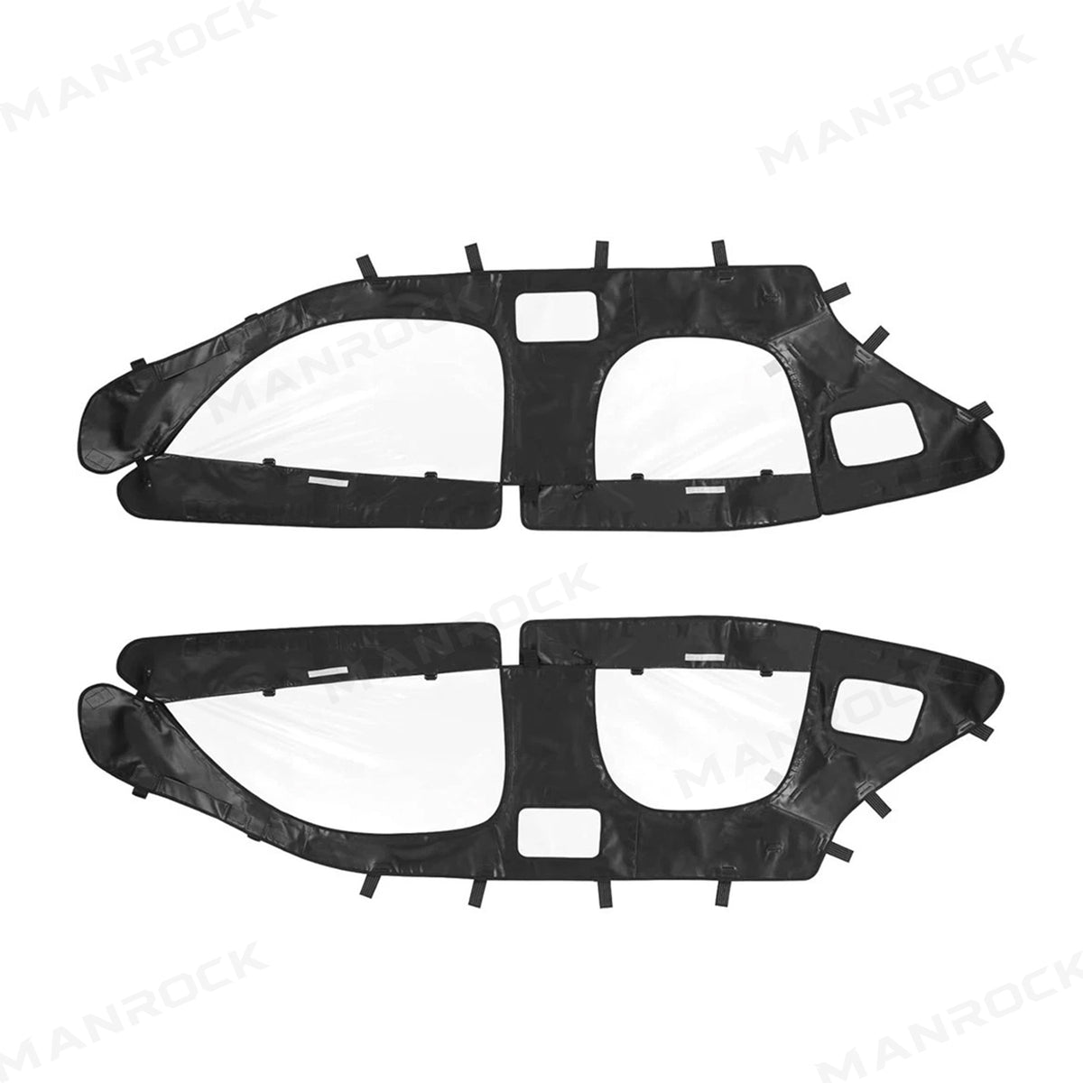 Soft Upper Doors PVC Cab Enclosure Side Windows with Zipper 2PCS for 4-Seat Polaris RZR