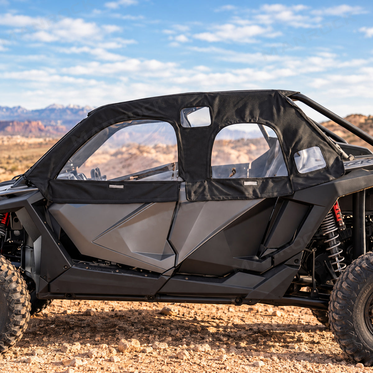Soft Upper Doors PVC Cab Enclosure Side Windows with Zipper 2PCS for 4-Seat Polaris RZR