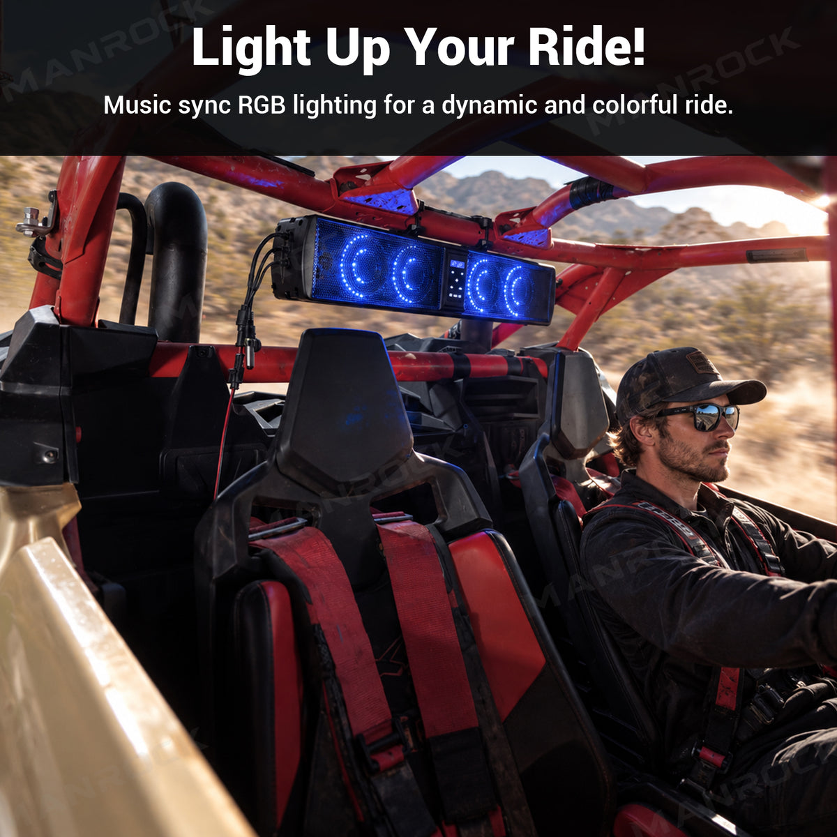 UTV 6 Speaker 26'' RGB Sound Bar Audio System Universal UTV Polaris / Can-Am / Honda / Kawasaki / CFMOTO