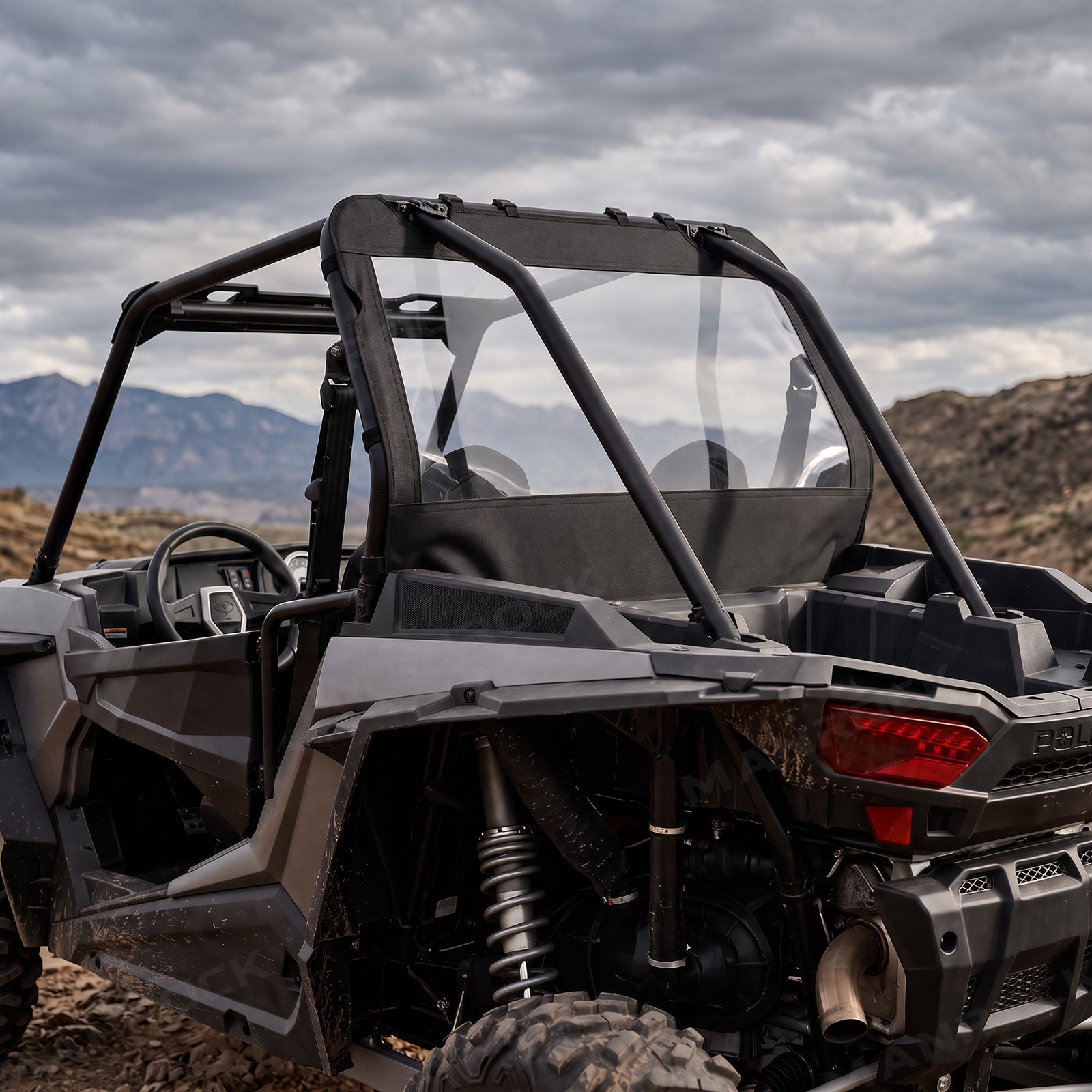 Soft Rear Windshield Clear PVC Roll-Up Rear Window Panel for Polaris RZR
