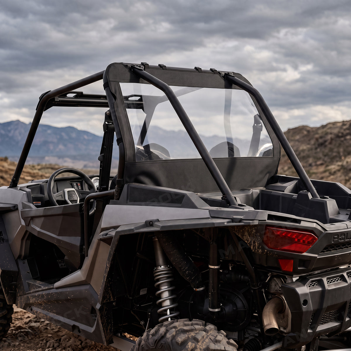 Soft Rear Windshield Clear PVC Roll-Up Rear Window Panel for Polaris RZR