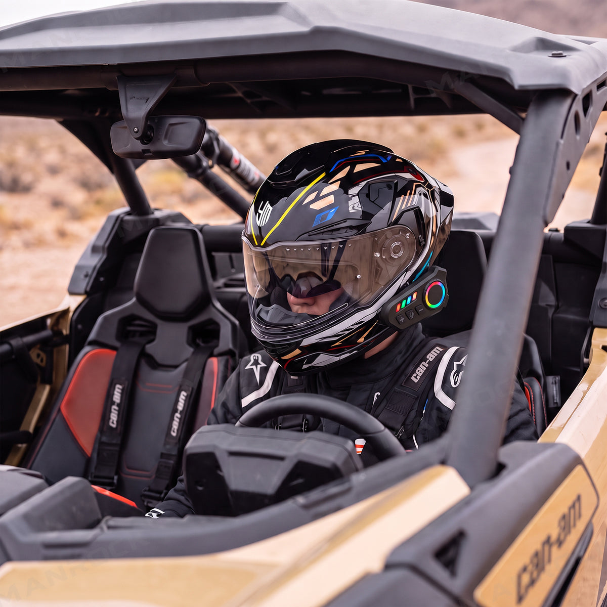 UTV ATV Helmets Full Face with Bluetooth Headset, Modular Motorcycle Helmets Most UTVs Polaris / Can-Am