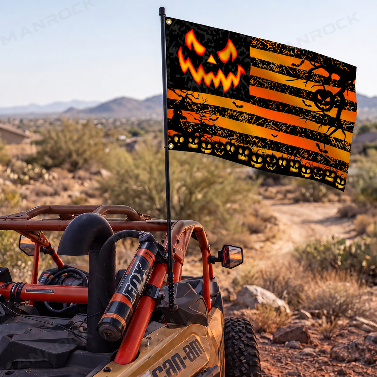 UTV ATV Halloween Flag Double-Sided Garden Flags with Pumpkin, Skull, Ghost Face Design Universal UTV Polaris / Can-Am / Honda / Kawasaki / CFMOTO