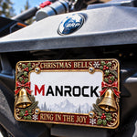 Christmas License Plate Frame, 7"x 4" Metal Motorcycle Tag Frame Universal UTV ATV Polaris / Can-Am / Honda / Kawasaki / CFMOTO