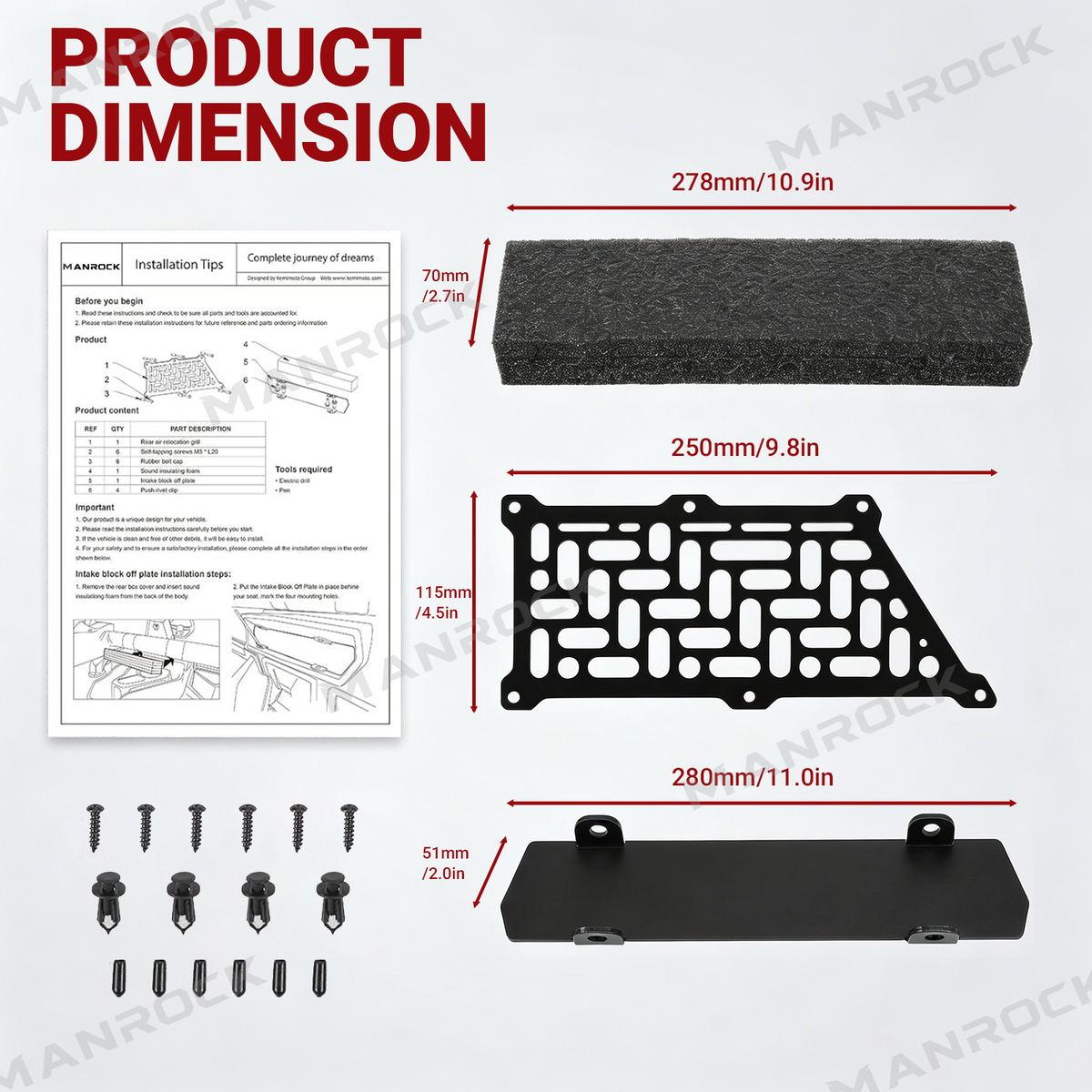 UTV Noise Reduction Kit Aluminum Air Intake Relocation Kit for Can-Am Maverick X3 / X3 Max