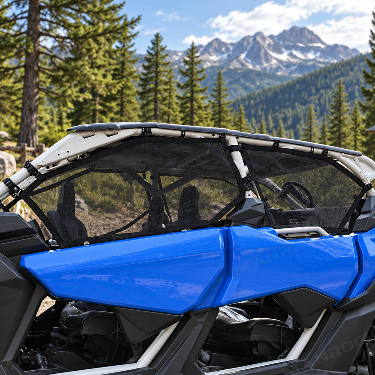 Window Nets PVC Mesh Upper Door Nets Sun Shade 4PCS for Can-Am Maverick X3 Max