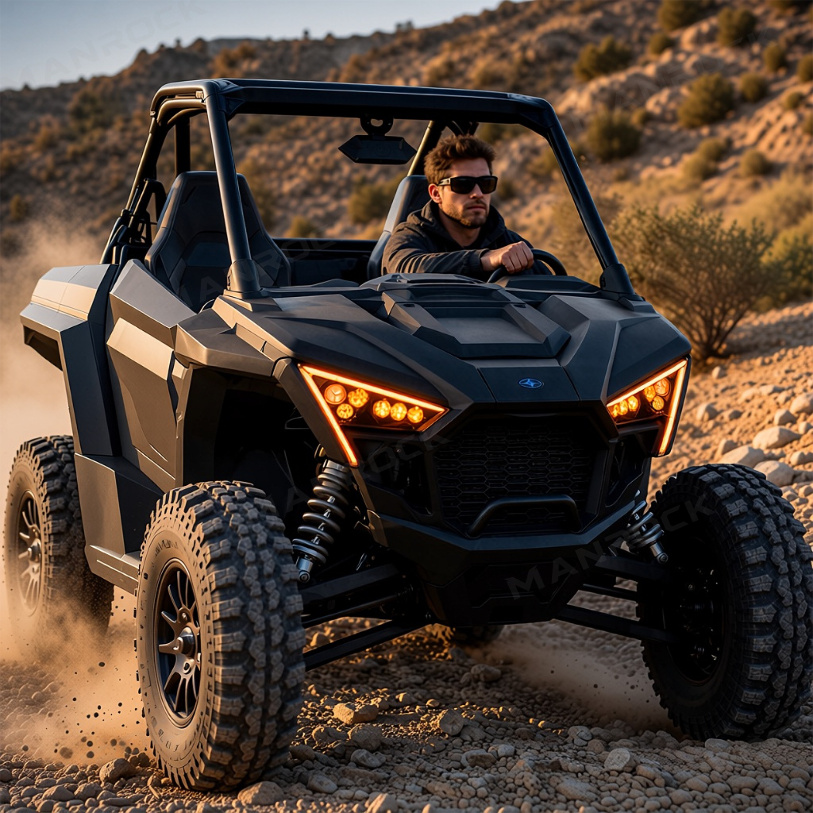 UTV LED Headlights Assembly With White Amber Headlamp for Polaris RZR