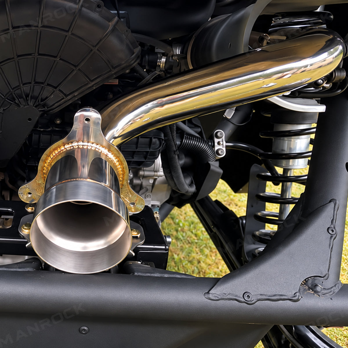 Muffler Delete Pipe Stainless Steel Race Exhaust Pipe with Slip-On Design for Can-Am Maverick X3 / X3 Max