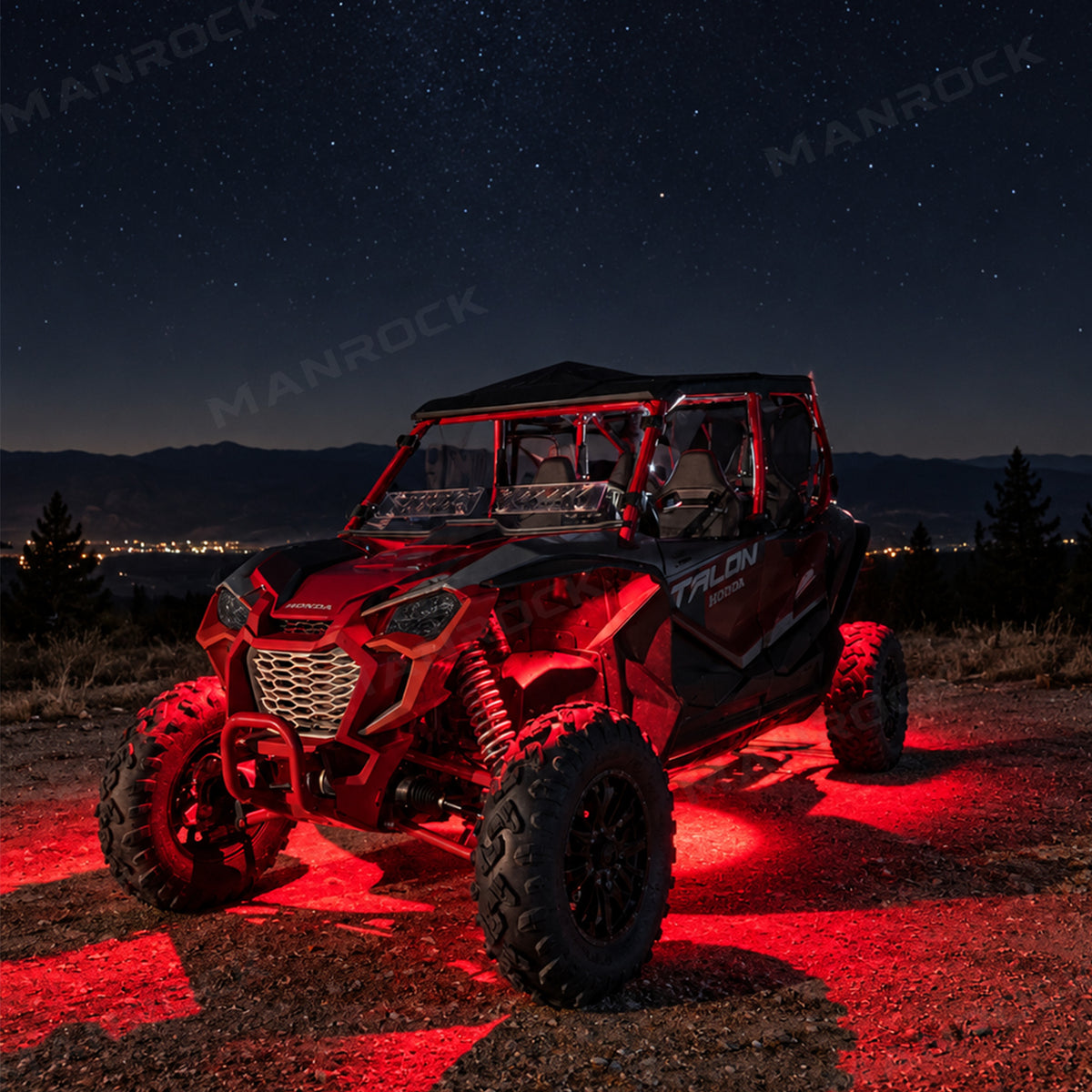 UTV ATV LED Rock Lights Kit RGB Underglow Lights with Bluetooth 4PCS Universal UTV 12V Polaris / Can-Am / Honda / Kawasaki / CFMOTO