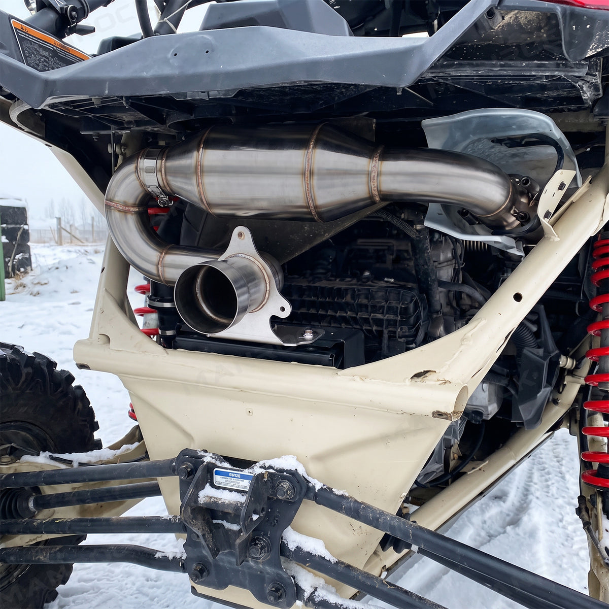 Muffler Delete Pipe Stainless Steel Straight Pipe, Race Exhaust Pipe for Can-Am Maverick X3