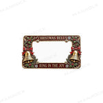 Christmas License Plate Frame, 7"x 4" Metal Motorcycle Tag Frame Universal UTV ATV Polaris / Can-Am / Honda / Kawasaki / CFMOTO