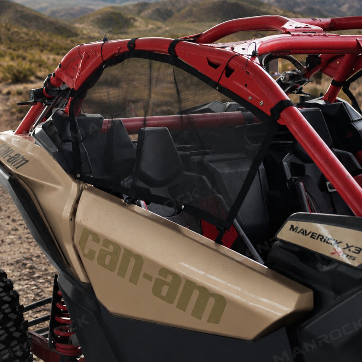 UTV Side Window Nets Mesh Upper Doors Sun Shade 2PCS for Can-Am Maverick X3 / X3 Max
