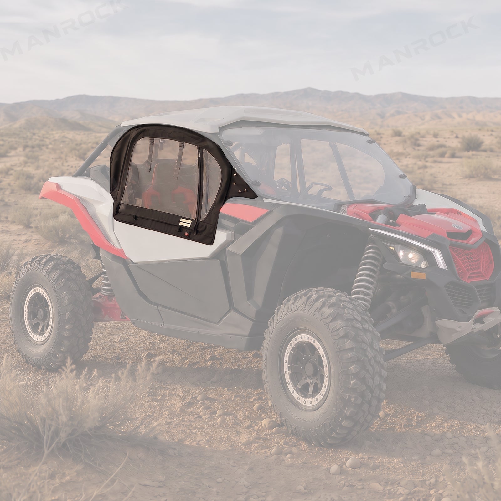 UTV Soft Upper Door Panels with Steel Frame Cab Enclosure Side Windows 2PCS for Can-Am Maverick X3
