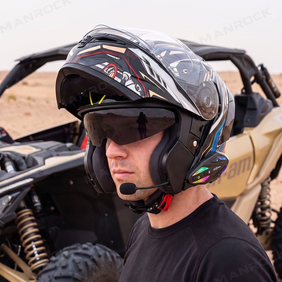 Modular Motorcycle Helmets Bluetooth Headset with Intercom 2.0 Universal UTV ATV Helmets Polaris / Can-Am  / Kawasaki