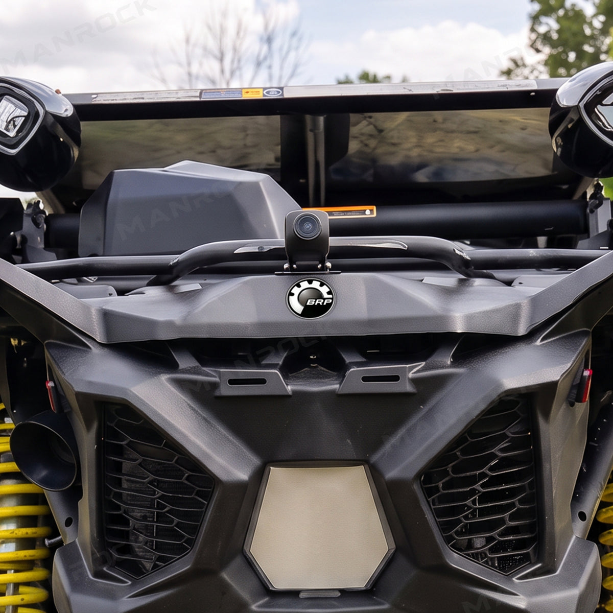 Manrock 10" CarPlay Stereo Kit with AHD Backup Camera and Dash Mount with Storage Box for Can-Am Maverick X3 / X3 MAX