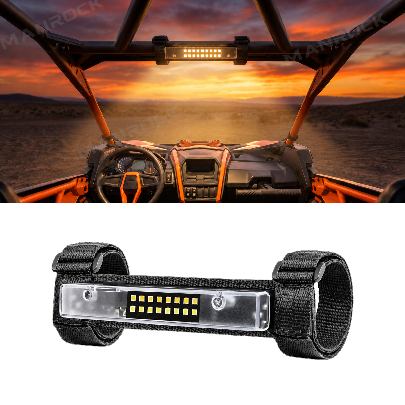 UTV ATV Magnetic Dome Light Roll Bar Mount Interior LED Lights Universal UTV Polaris / Can-Am / Honda / Kawasaki / CFMOTO