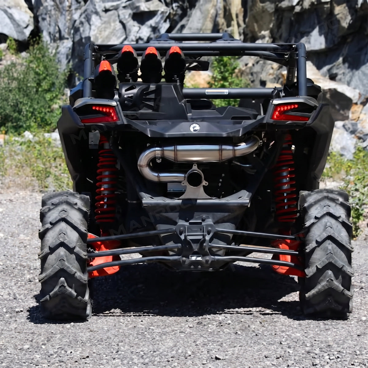 Muffler Delete Pipe Stainless Steel Straight Pipe, Race Exhaust Pipe for Can-Am Maverick X3