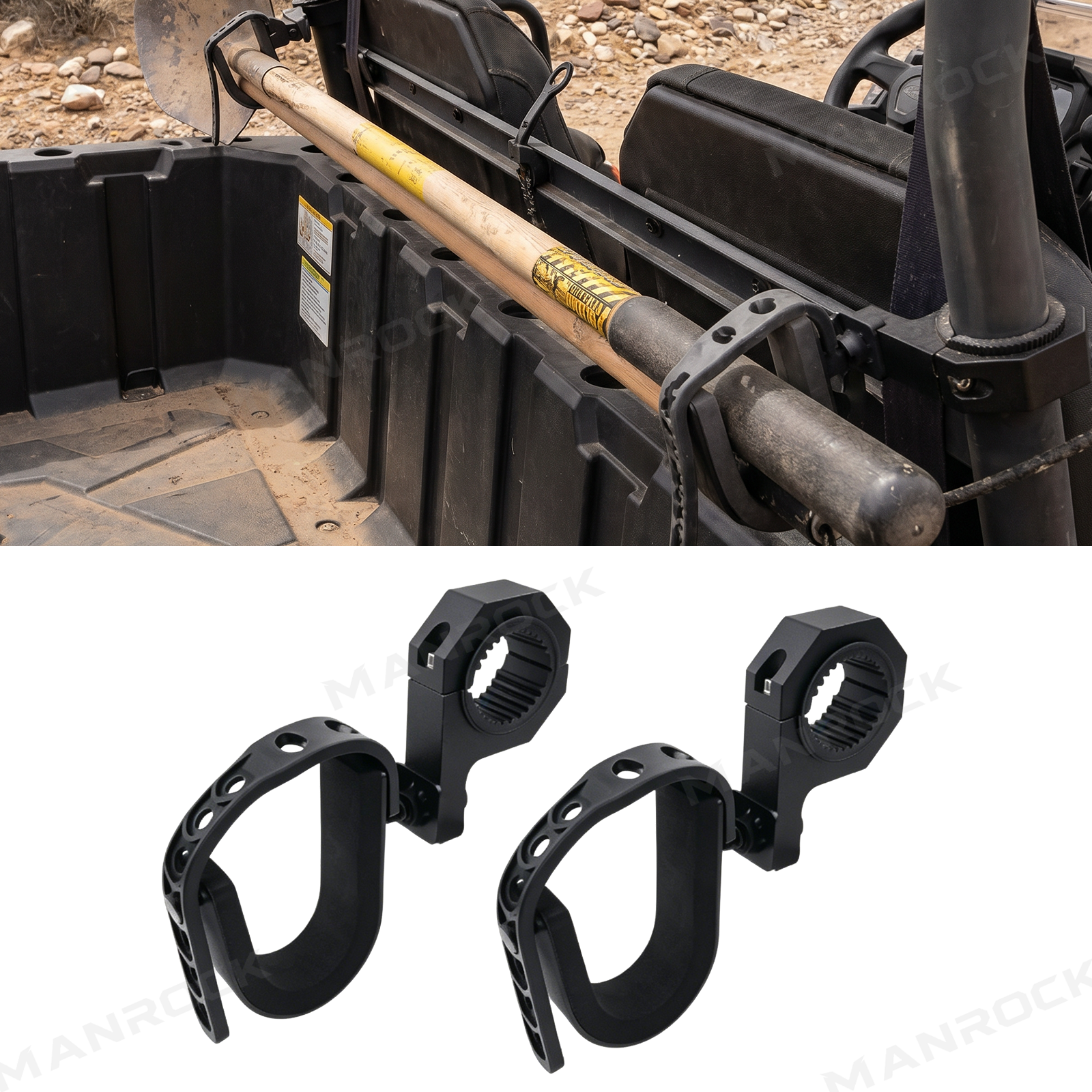 UTV ATV Gun Holder Adjustable Hunting Tool Holder Rack 2PCS Universal for 1.75"- 2" Roll Bars