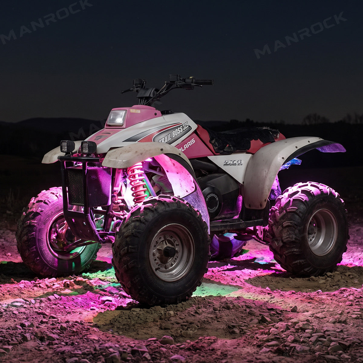 UTV ATV LED Rock Lights Kit RGB Underglow Lights with Bluetooth 4PCS Universal UTV 12V Polaris / Can-Am / Honda / Kawasaki / CFMOTO