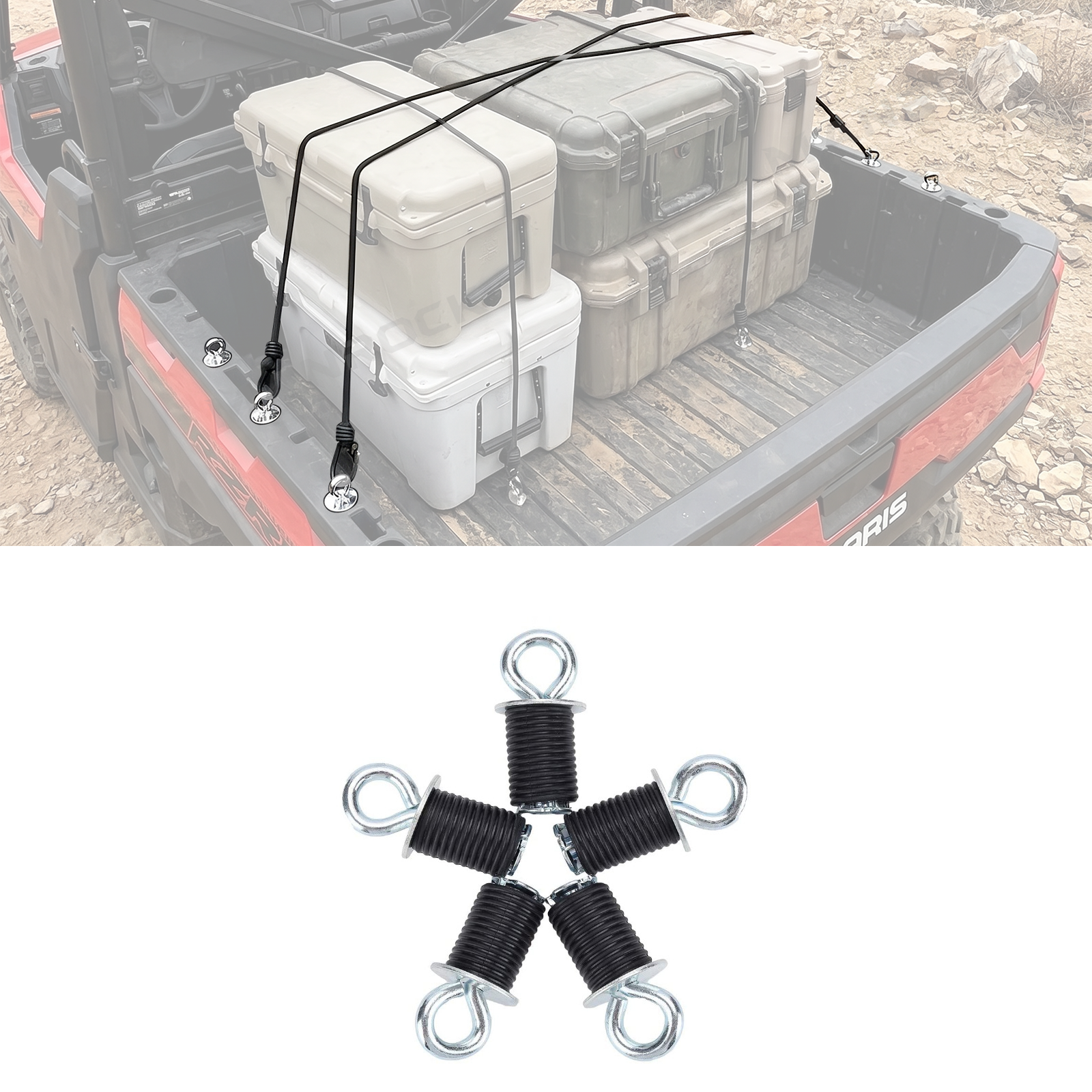 UTV Tie Down Anchors Cargo Bed Anchors 5PCS for Polaris RZR