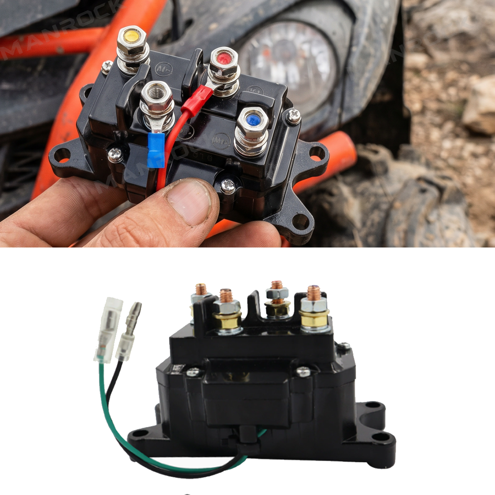 Winch Solenoid Relay Replacement Contactor Universal Fit for UTV / ATV