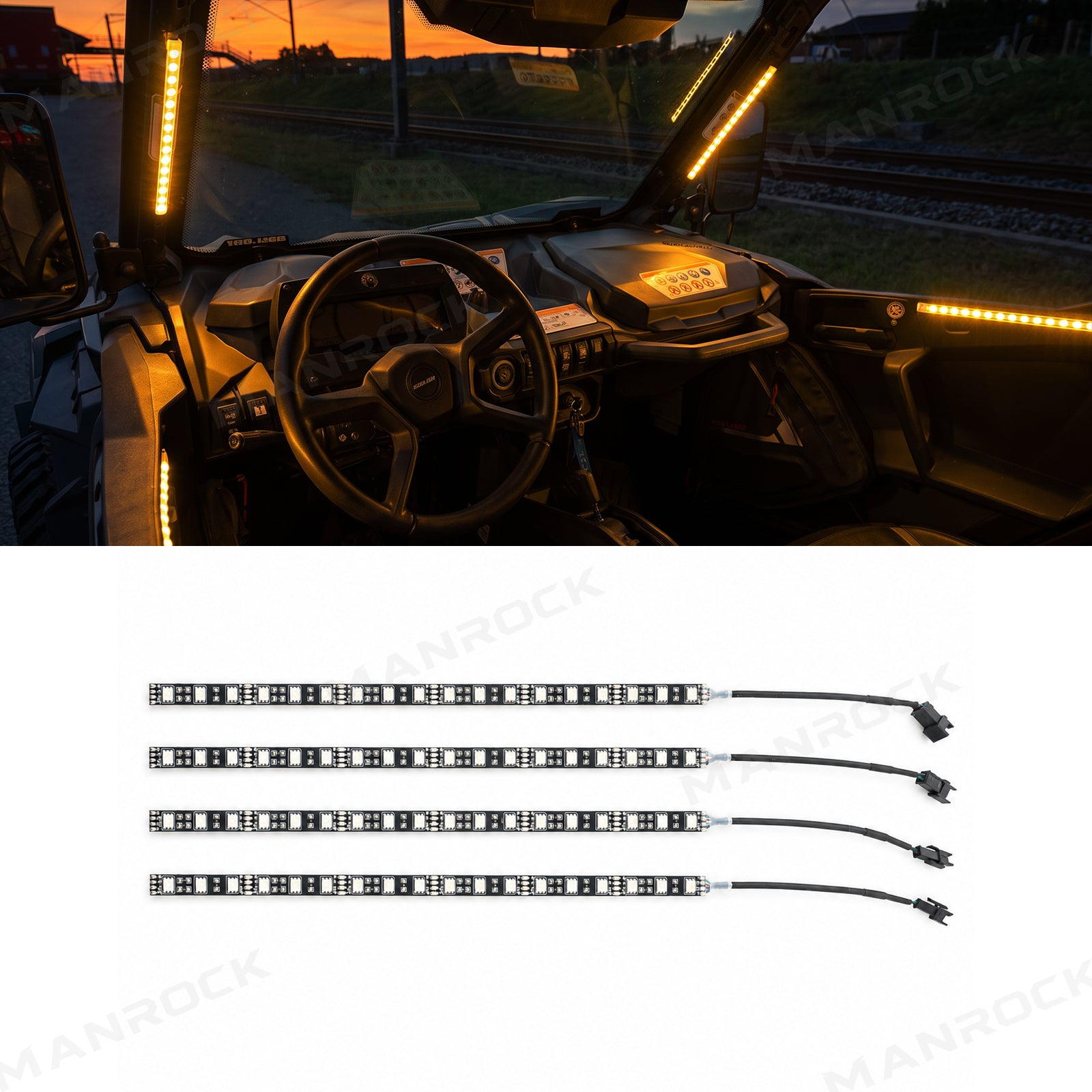 Manrock UTV / ATV RGB Interior Light Strips LED Accent Lighting Kit Most UTVs Polaris / Can-Am / Honda / Kawasaki / CFMOTO