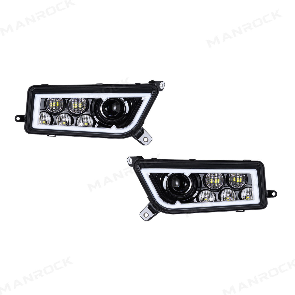 RGB Halo Kits LED Headlight Assembly Angel Eyes Halo Ring 2PCS for Polaris RZR