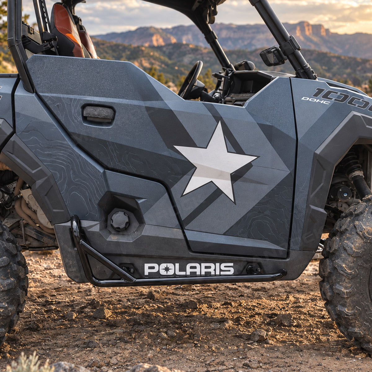 Rock Sliders Nerf Bars with Side Steps 2PCS for Polaris RZR