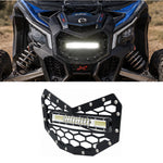 Front Bumper Grille with LED Light Bar & Combo Beam Replacement for Can-Am Maverick X3 / X3 Max