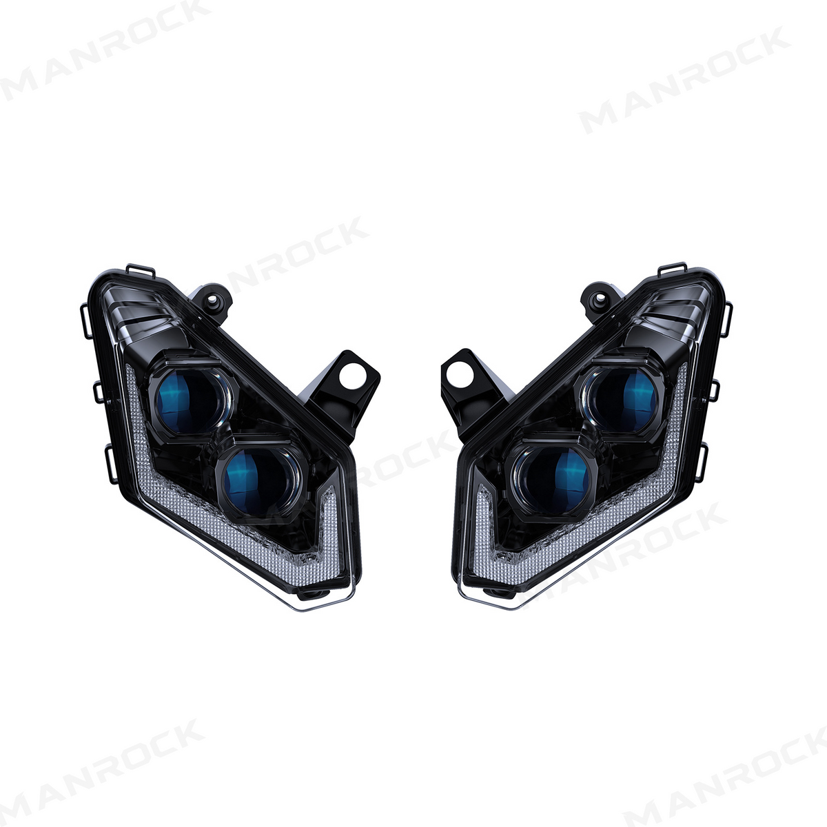 Manrock LED Headlights Assembly Front Headlamp Replacement 2PCS for Can-Am Maverick X3 / X3 Max