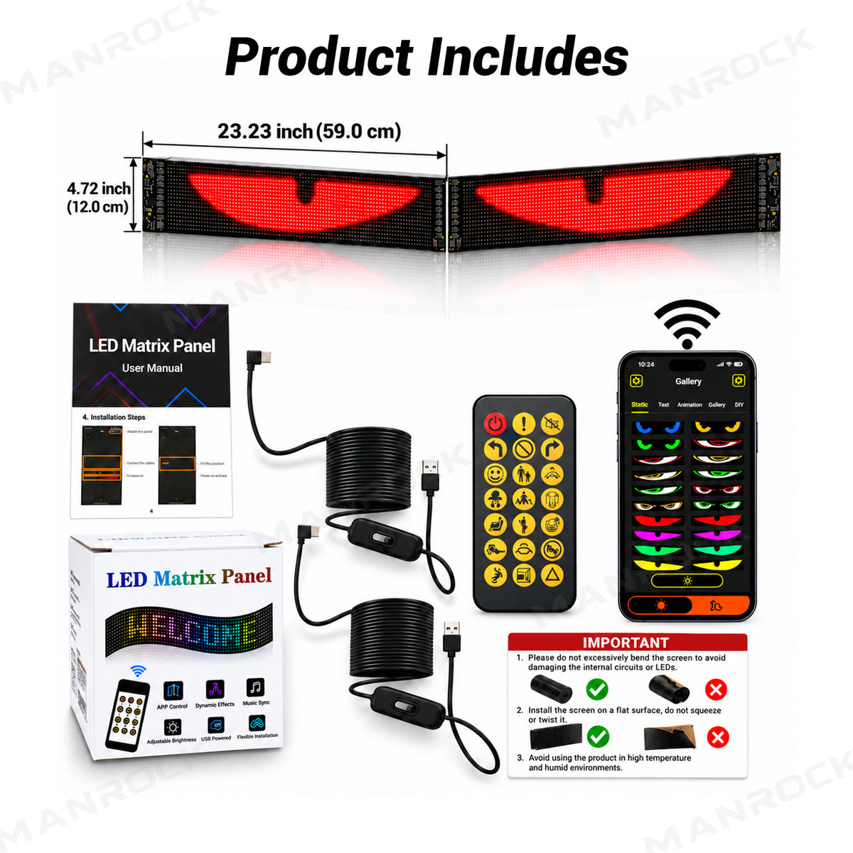 UTV Devil Eyes LED Lights Flexible Bluetooth Display for Windshield Universal UTV Polaris / Can-Am / Honda / Kawasaki / CFMOTO
