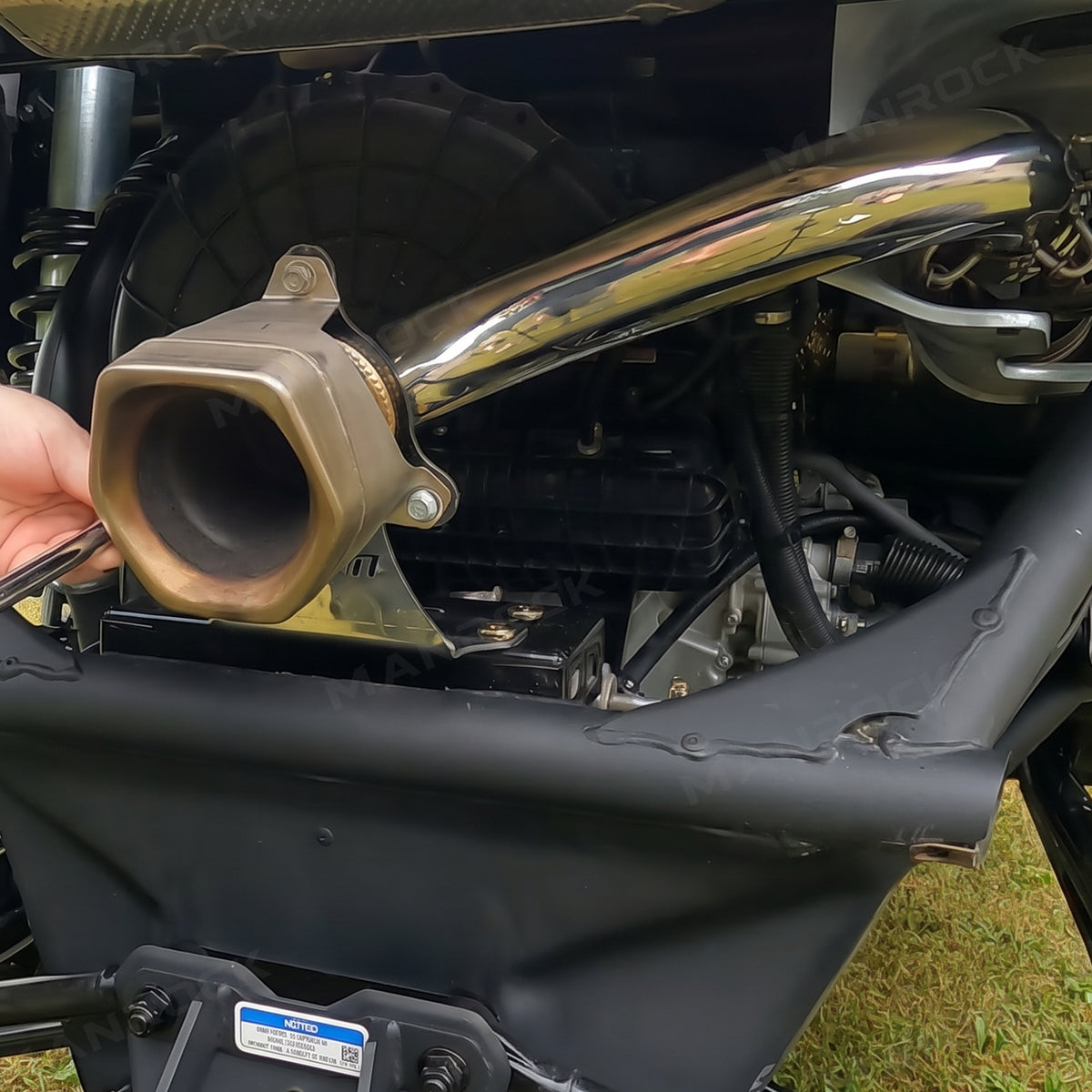 Muffler Delete Pipe Stainless Steel Race Exhaust Pipe with Slip-On Design for Can-Am Maverick X3 / X3 Max