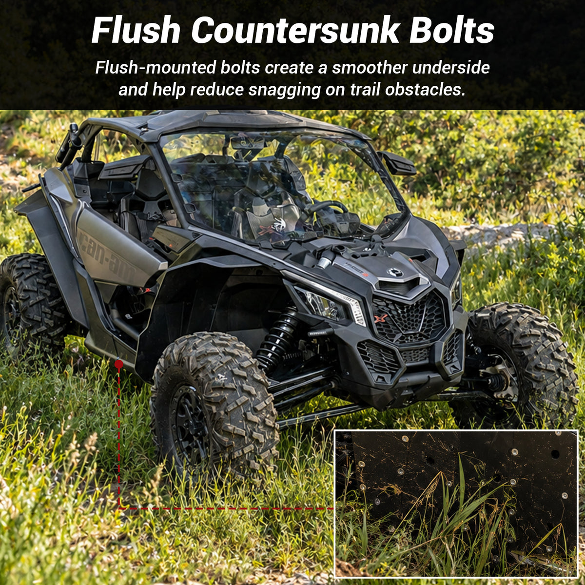 UTV Full Skid Plate Belly Pan Undercarriage Protection for Can-Am Maverick X3