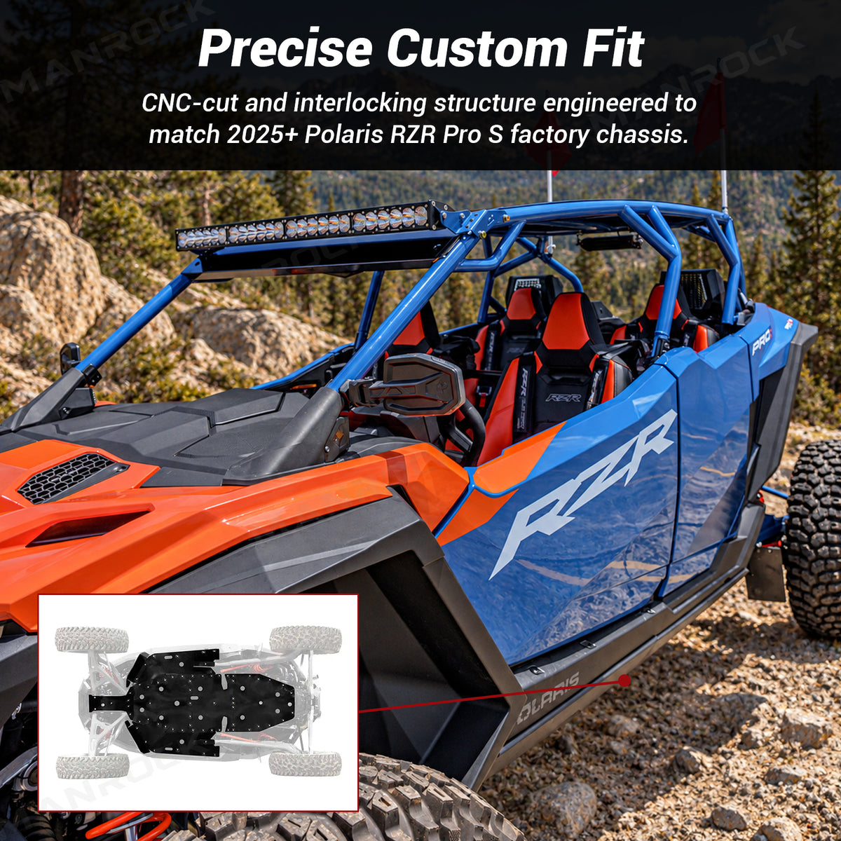 UTV Skid Plates Full Belly Pan Undercarriage Protection for Polaris RZR