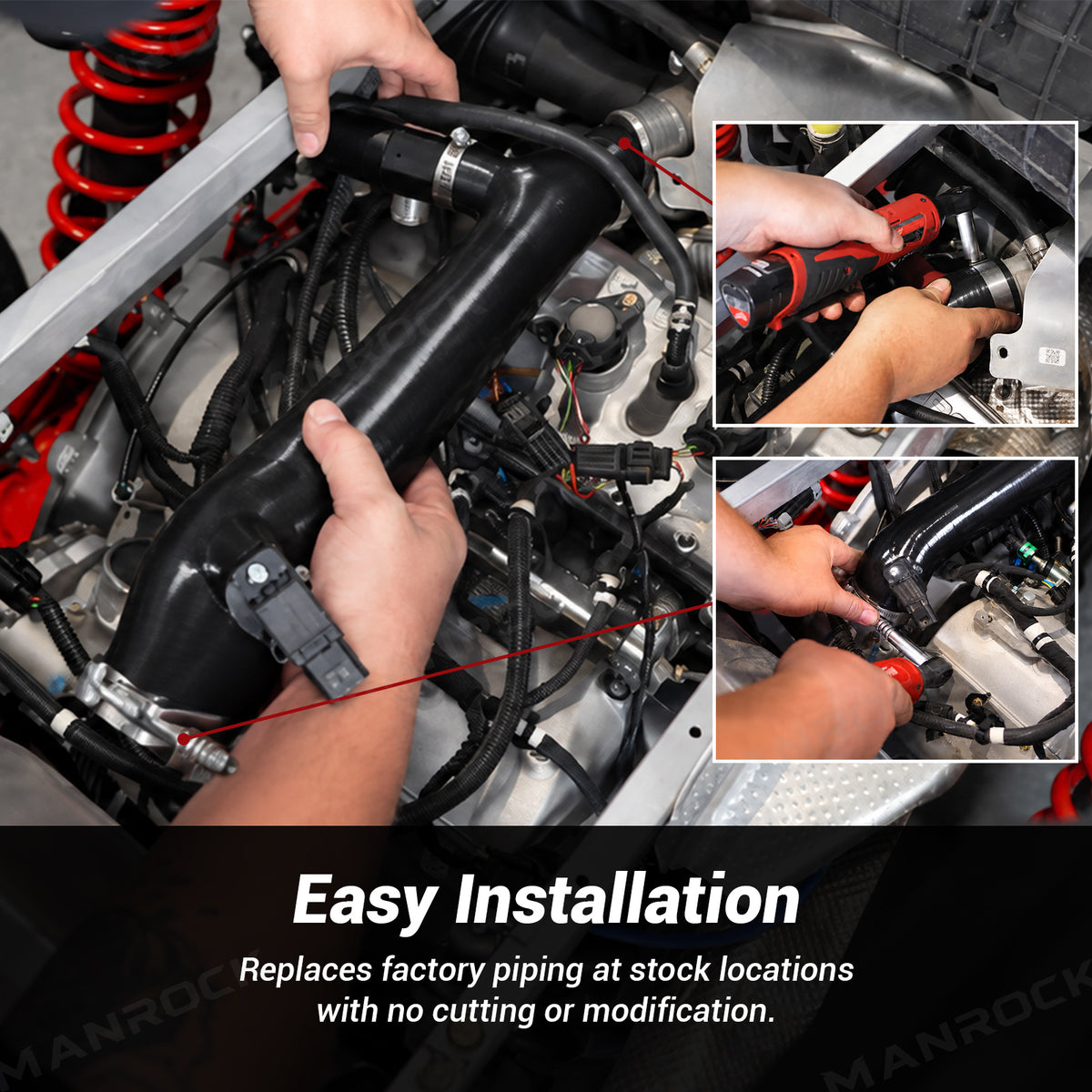 Full Silicone Charge Tubes Kit Charge Pipe for Polaris RZR