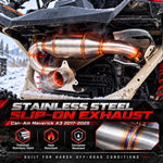Stainless Steel Exhaust with Muffler, Rear Slip-On Exhaust Pipe for Can-Am Maverick X3
