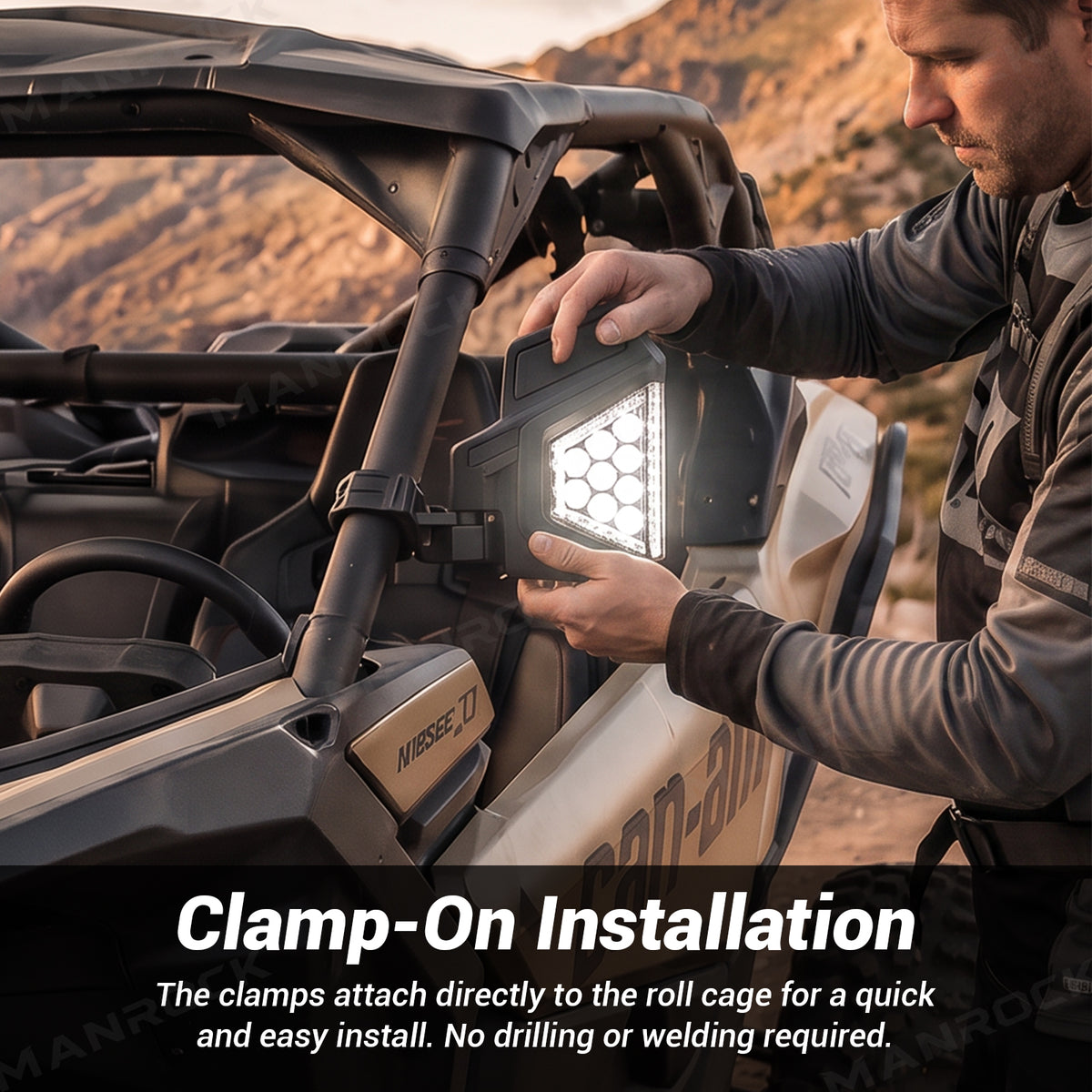 UTV Side View Mirrors with LED Sequential Turn Signal Lights Most UTVs Polaris / Can-Am / Honda / Kawasaki / CFMOTO
